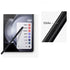 Matte black stylus with side click button on Samsung Z Fold3 screen showing quick menu best stylus for Samsung Z Fold3