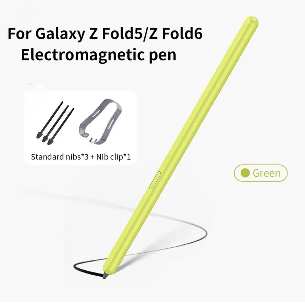 Stylusshop green electromagnetic stylus pen with extra nibs and clip for Galaxy best stylus for Samsung Z Fold3