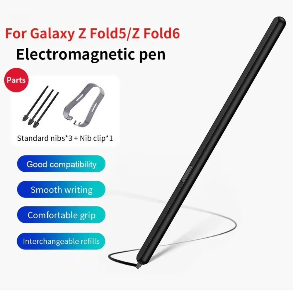 Stylusshop electromagnetic pen for Galaxy Z Fold5 Z Fold6 with interchangeable nibs and comfortable grip