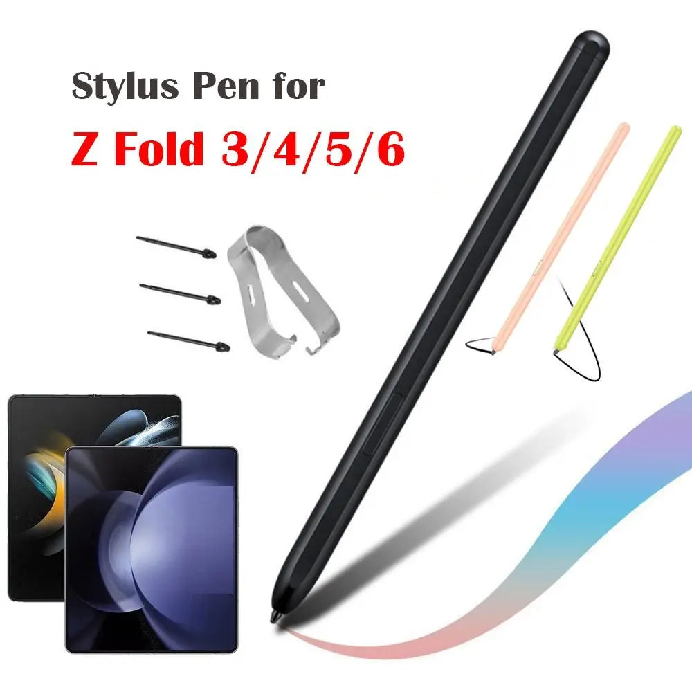 Stylus pen for Z Fold 3 4 5 6 Samsung compatible black active stylus with replacement tips and clip
