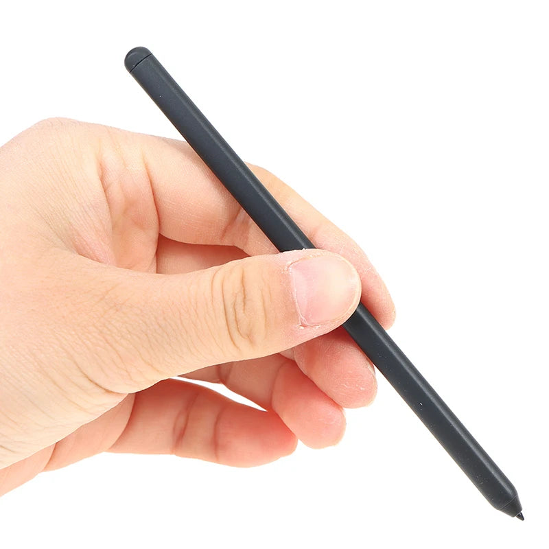 Hand holding a black S21 Ultra S-Pen replacement stylus for Samsung Galaxy Note and S21 Ultra devices