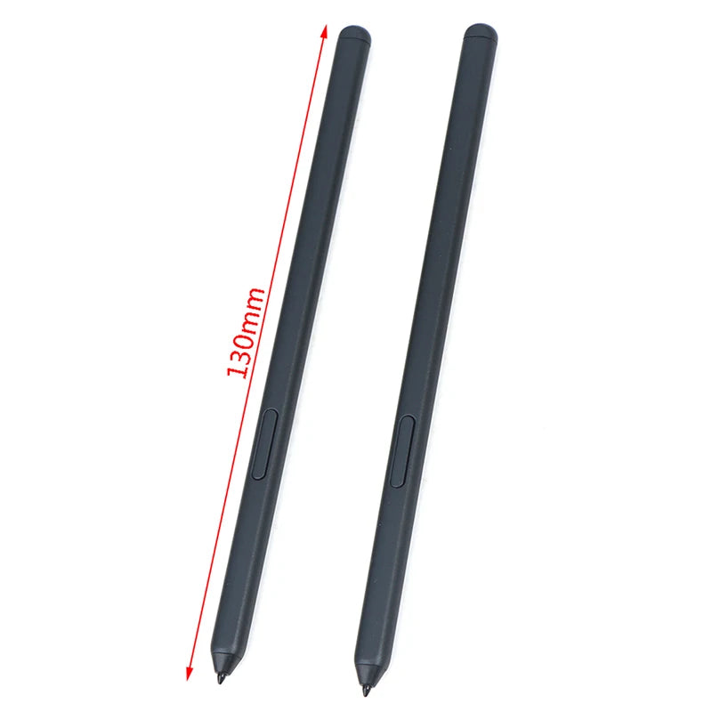 Stylusshop S21 Ultra S-Pen replacement in black showing two pens with measurement for length