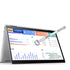 HP EliteBook stylus used on a laptop touchscreen for drawing and data analysis charts