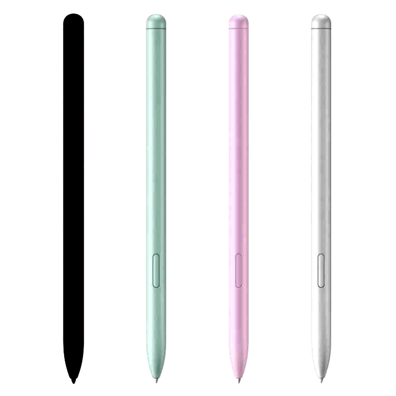 Samsung Galaxy Tab S9 Stylus in four colors: black, mint green, pink, and silver for enhanced creativity